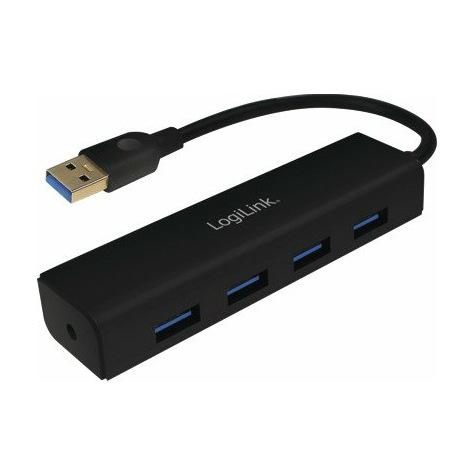 logilink διανομέας USB 3.0 4 θυρών, τροφοδοτούμενος με ρεύμα, μαύρος
