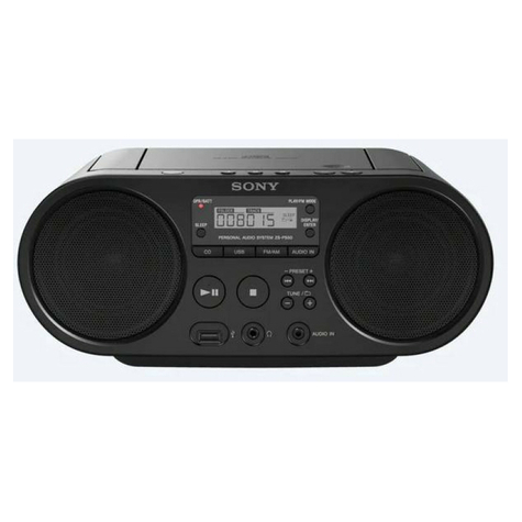 sony zs-ps50b boombox cd/radio player, μαύρο