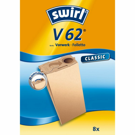 σακούλα σκούπας swirl v 62 classic ειδική χάρτινη (συσκευασία των 8)