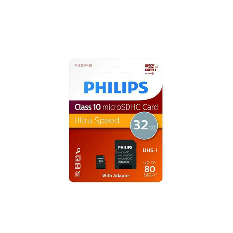 philips microsdhc 32gb cl10 80mb/s uhs-i +προσαρμογέας λιανικής πώλησης