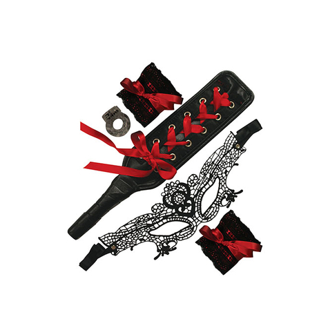 sexperiments masked desire kit, 5er set, schwarz & red