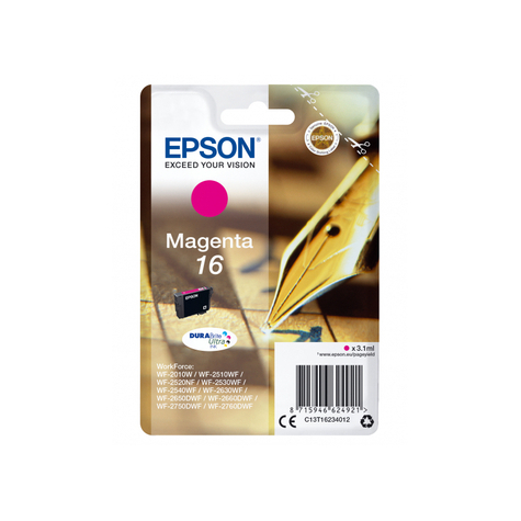 epson 16 αυθεντική κασέτα εκτυπωτή ματζέντα t1623
