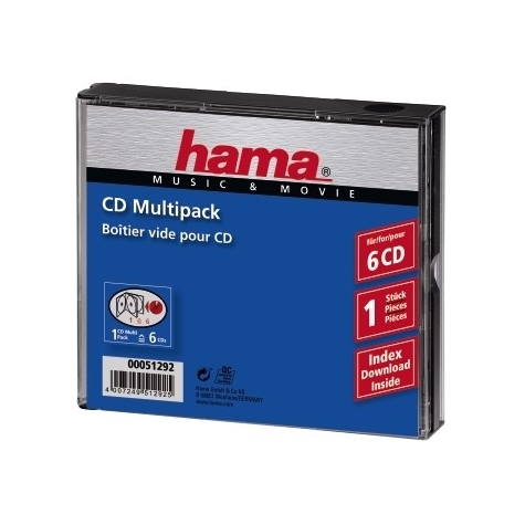 hama cd multipack 6 - 6 δίσκοι - διάφανο