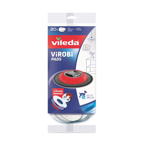 vileda 150490 - ρομποτική σκούπα - μαξιλάρι σφουγγαρίσματος - λευκό - μικροΐνες - vileda - virobi virobi slim