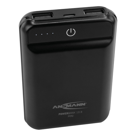 ansmann 10.8 mini - μαύρο - κινητό / smartphone - tablet - ορθογώνιο - πολυμερές λιθίου (lipo) - 10000 mah - usb