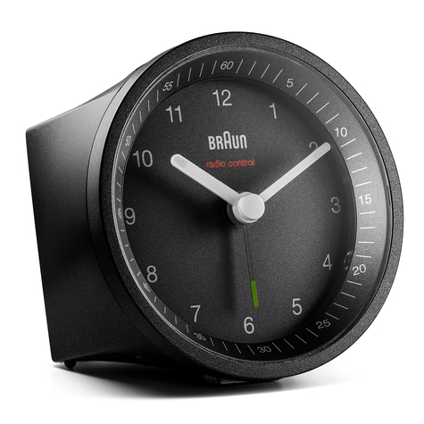 braun radio controlled alarm clock bc07b-dcf black - ξυπνητήρι χαλαζία - στρογγυλό - μαύρο - αναλογικό - κίτρινο - μπαταρία/συσσωρευτής