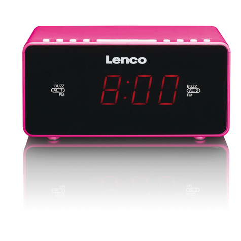 stl lenco cr-510 - ρολόι - fm - led - 2.29 cm (0.9 inch) - μαύρο - ροζ - aaa