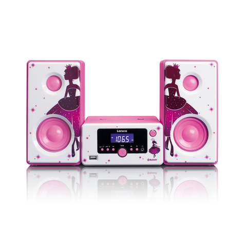 stl mc-020 μίνι σύστημα οικιακού ήχου ροζ - λευκό 10 w