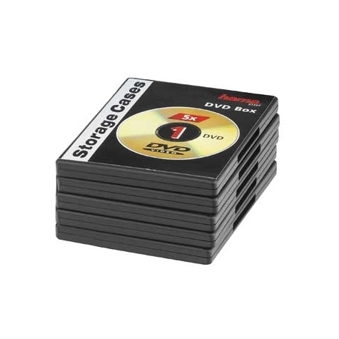 θήκες dvd της hama - πακέτο των 5 - μαύρο - 1 δίσκος - μαύρο