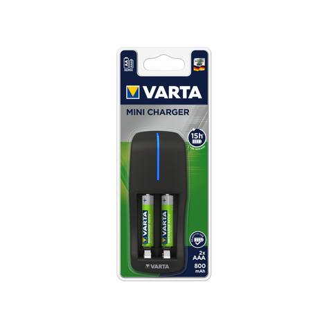 varta mini charger 800 mah - nickel metal hydride (nimh) - aa,aaa - black - charging - indoor battery charger - 0.15 a