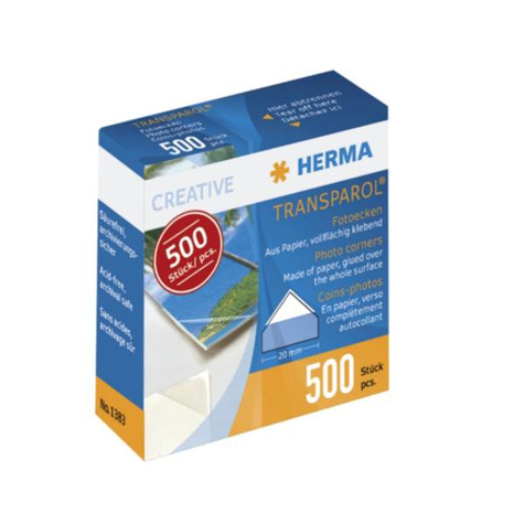 herma transparol photo corners dispenser pack 500 pcs - διαφανές - 500 τεμάχια