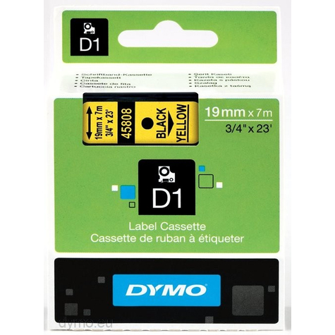 dymo d1 - αυτοκόλλητο - μαύρο σε κίτρινο