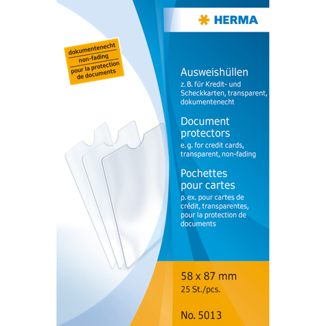 herma 5013 - 58 x 87 mm - διαφανές - πολυπροπυλένιο (pp) - 58 mm - 87 mm - 25 τεμάχια