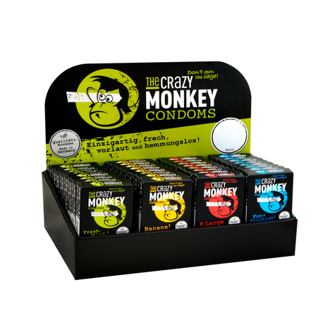 τα προφυλακτικά crazy monkey display m. 32 x 3-pack.