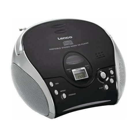 Lenco scd-24 ραδιόφωνο cd με υποδοχή ακουστικών, μαύρο/ασημί