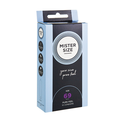 προφυλακτικά mister size - pure feel - 69 mm - 10 τεμάχια