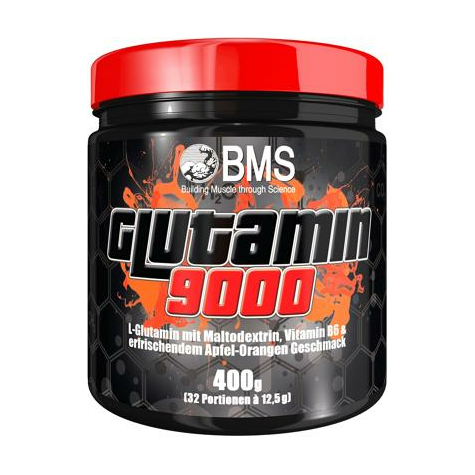 bms γλουταμίνη 9000, κονσέρβα 400 g, μήλο-πορτοκάλι