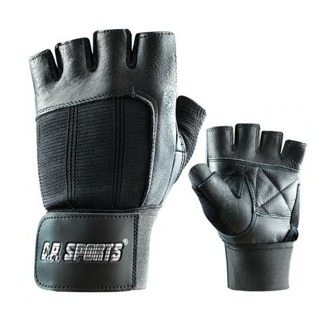 c.p. sports γάντια επιδέσμου δερμάτινα, μαύρα
