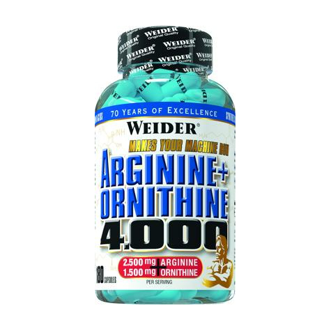 joe weider αργινίνη + ορνιθίνη 4000, 180 κάψουλες δόση