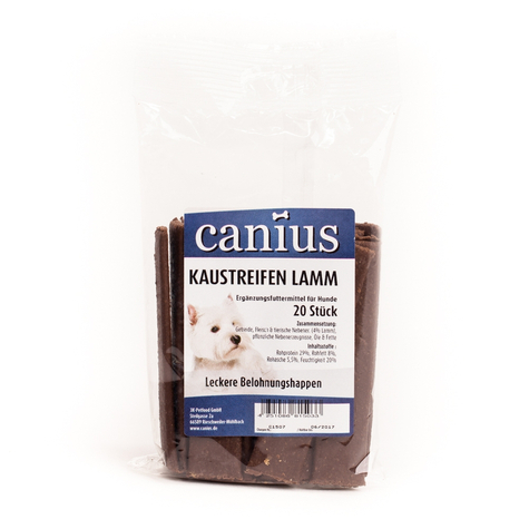 canius snacks,canius λωρίδες μάσησης αρνί 20 τμχ