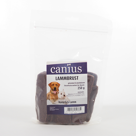 canius snacks, cani. αρνίσιο στήθος αποξηραμένο. 250g