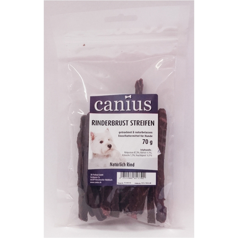 canius snacks,cani. βοδινό στήθος σε λωρίδες 70g