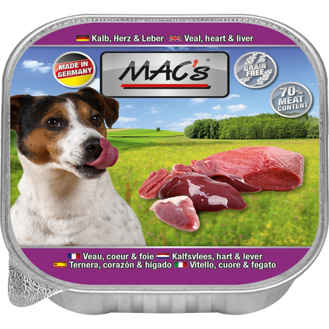 mac's,macs dog μοσχάρι+καρδιά+αβγό 150gs