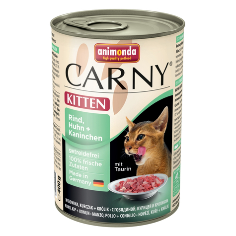 animonda γάτα carny, carny γατάκι βόειο κρέας+κοτόπουλο+k.400gd