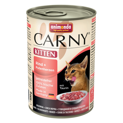 animonda γάτα carny, carny γατάκι βοδινό κρέας + γαλοπούλαχ.400gd