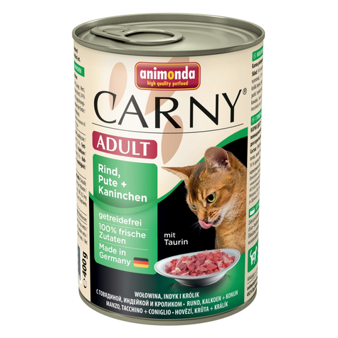 animonda γάτα carny, carny ενηλίκων βοδινό κρέας+ γαλοπούλα+ka.400gd