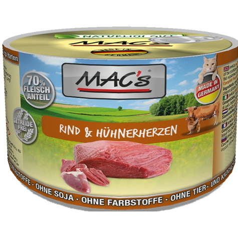 mac's, macs cat beef-chicken heart.200gd