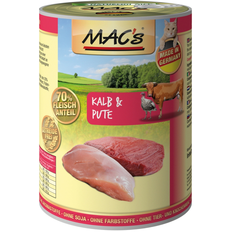 mac's,macs cat μοσχαρίσιο κρέας γαλοπούλας 400 g d