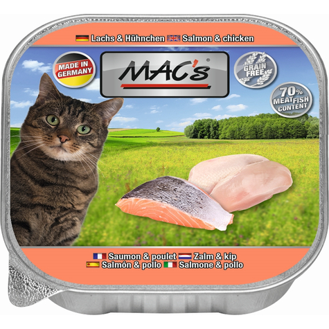 mac's, macs cat σολομός + κοτόπουλο 85gs