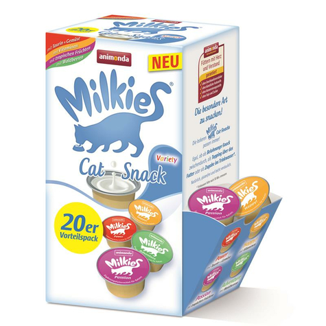 animonda σνακ για γάτες, ποικιλία ani milkie 20x15g