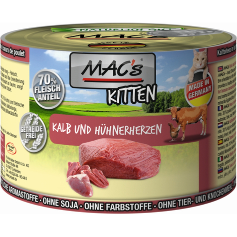 Mac's,Macs Cat Kitt. Calf+Chicken.200g