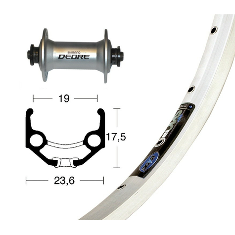 V-τροχός 28x1.75deore silb.ssp 36l