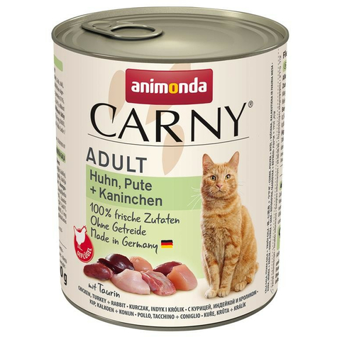 Animonda Cat Dose Carny Adult Chicken, Turkey + Rabbit 800