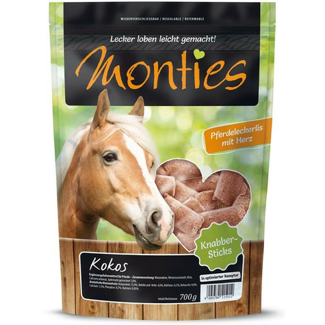 allco monties horse snack καρύδα στικς - πιεσμένα 700g