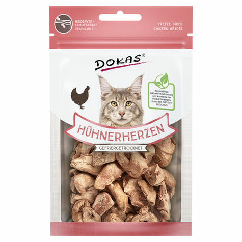 dokas σνακ για γάτες καρδιά κοτόπουλου κατεψυγμένη 15g