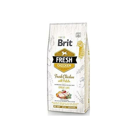 brit fresh dog - ενηλίκων - κοτόπουλο - great life, 12kg