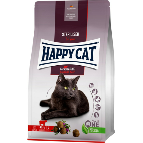 happy cat αποστειρωμένη ενήλικη foothills βοδινό κρέας 10 kg