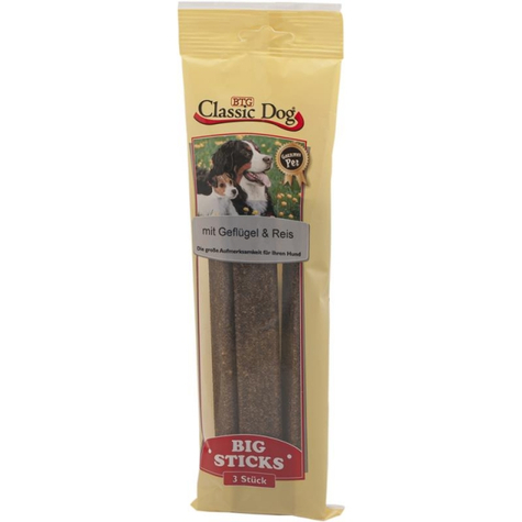 κλασσικό σνακ για σκύλους big sticks πουλερικά & ρύζι 3 πακέτα