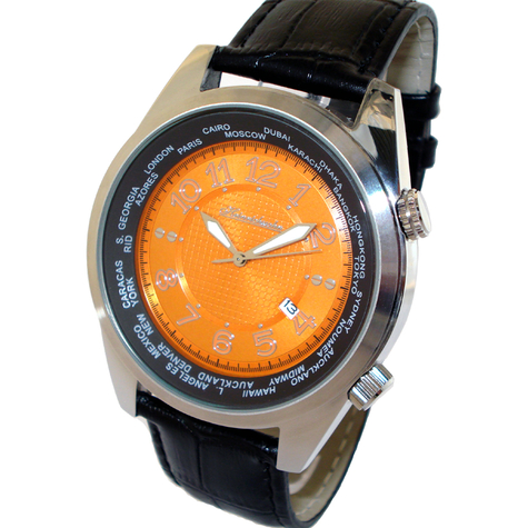 heinrichssohn danzig πορτοκαλί hs1003o ανδρικό ρολόι