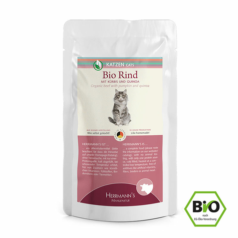 Hm Cat Organic Beef+Quinoa 100gp