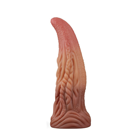 LoveToy - Dildo mit Zunge 25.4 cm - Nude/Braun