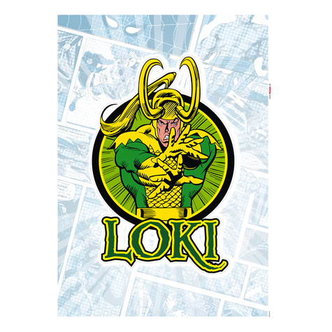 Τατουάζ τοίχου - Loki Comic Classic - μέγεθος 50 x 70 cm