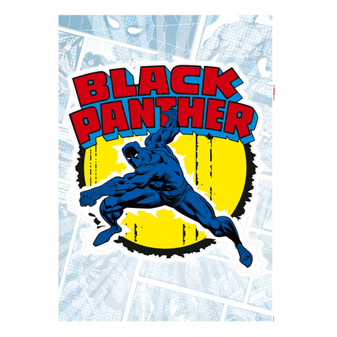 Τατουάζ τοίχου - Black Panther Comic Classic - Μέγεθος 50 x 70 cm