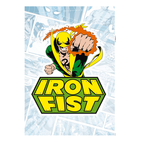 Τατουάζ τοίχου - Iron Fist Comic - Μέγεθος 50 x 70 cm