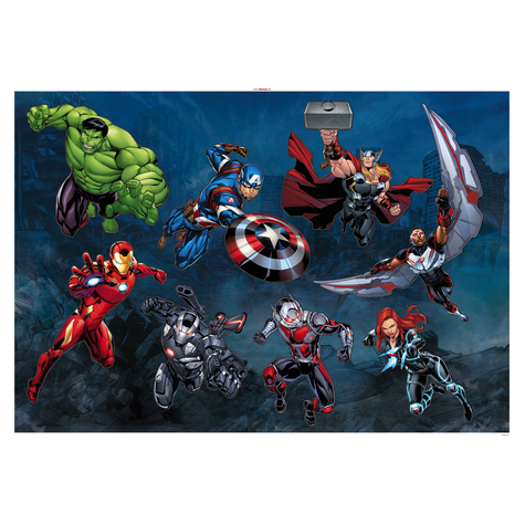 Τατουάζ τοίχου - Avengers Action - μέγεθος 100 x 70 cm