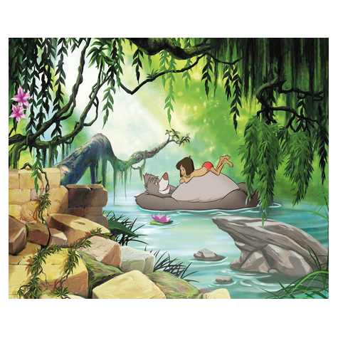 Χαρτί φωτογραφία ταπετσαρία - βιβλίο της ζούγκλας κολυμπώντας με τον Μπαλού - Μέγεθος 368 x 254 cm